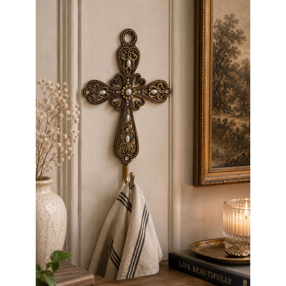 Wall Hook With Faux Pearl Detail